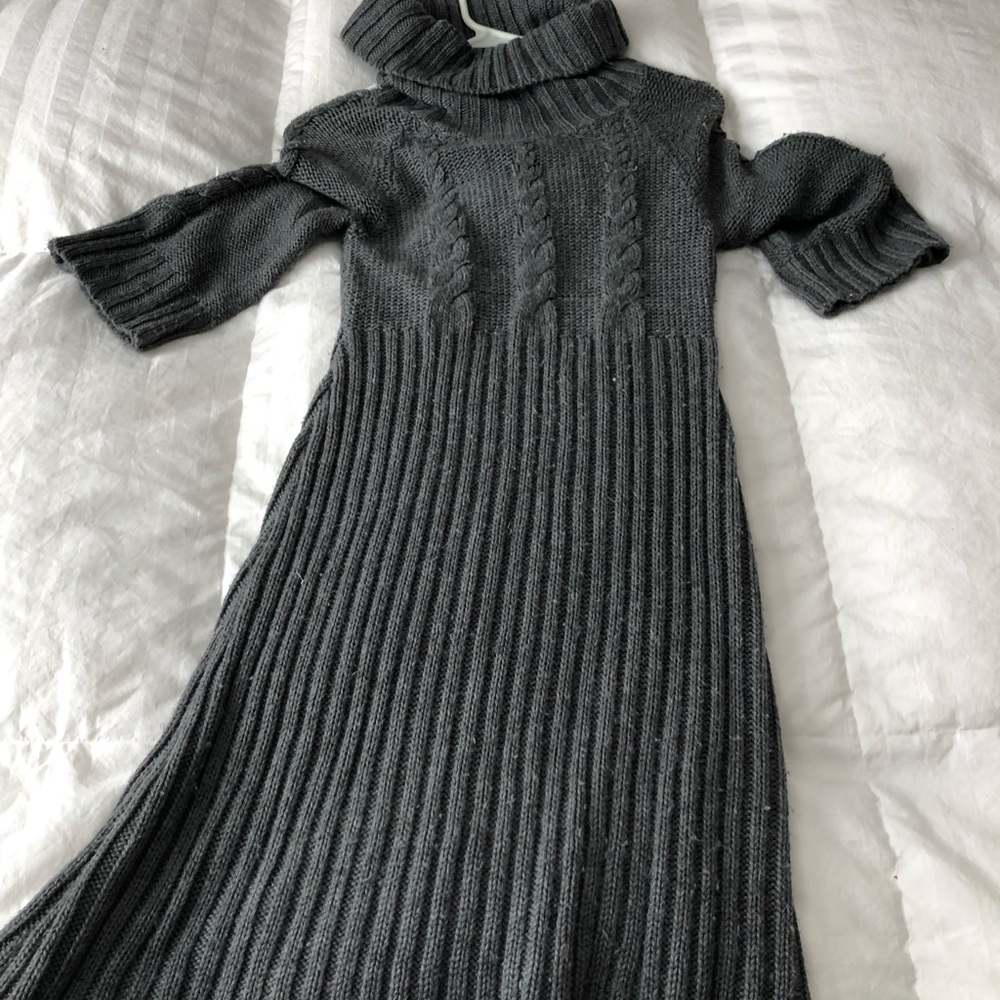 Grey sweater dress